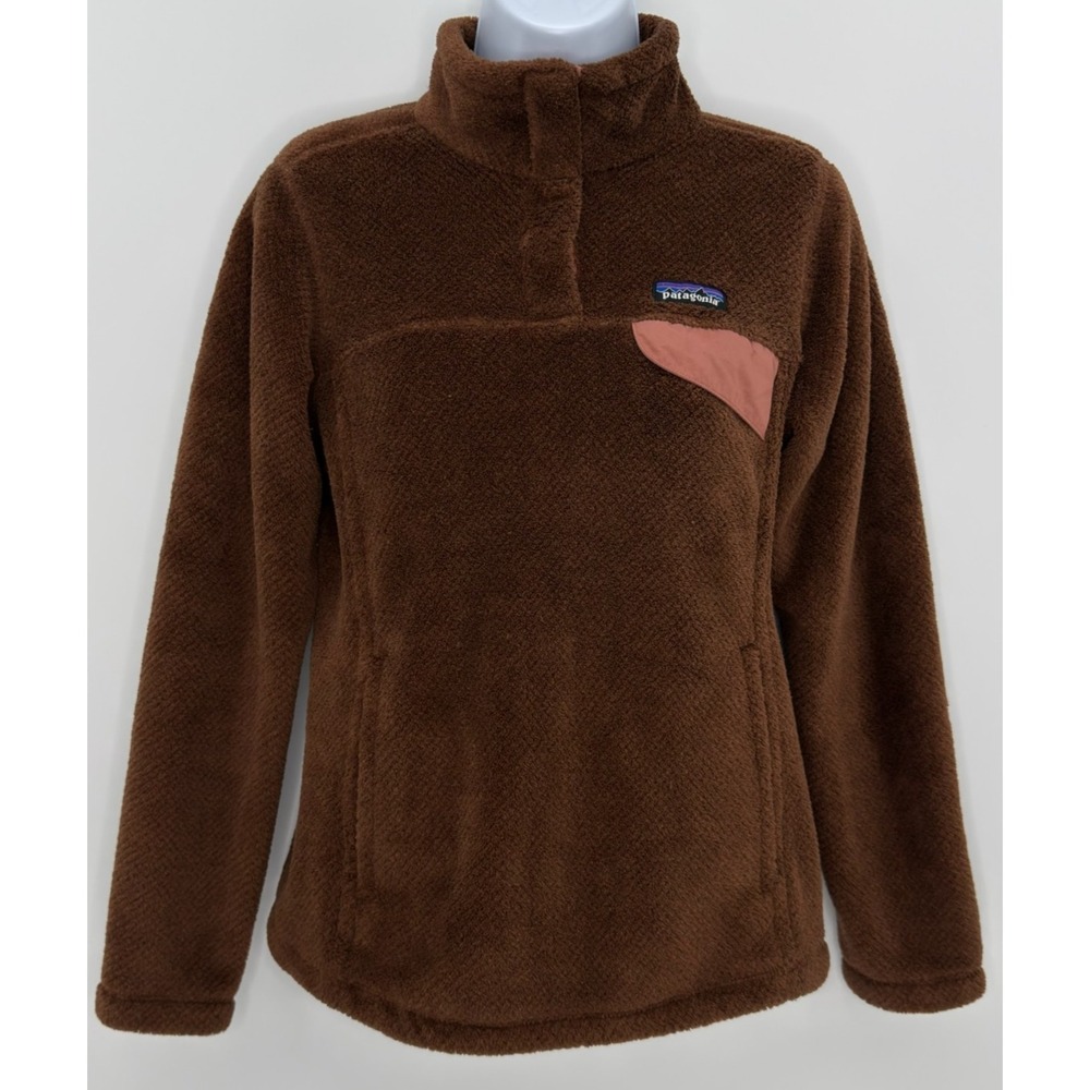 Patagonia Re-Tool Snap-T Pullover Womens S Moccasin Brown Polartec Thermal Pro - Picture 2 of 13